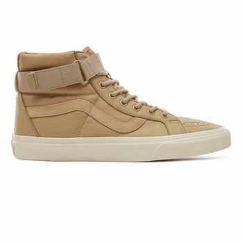 Vans Suede Leather Sk8-Hi Reissue Strap - Naisten Korkeavartiset tennarit - Ballistic/Cornstalk